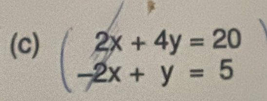 (beginarrayr 2x+4y=20