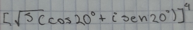 [sqrt(3)(cos 20°+isec 20°)]^4