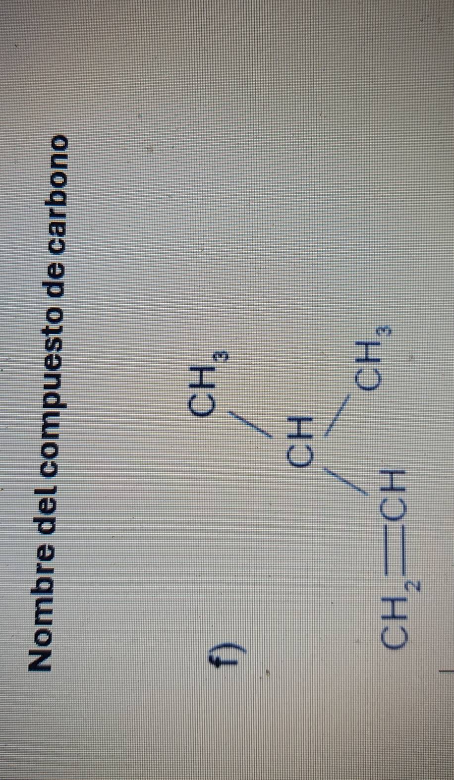 Nombre del compuesto de carbono