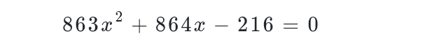 863x^2+864x-216=0