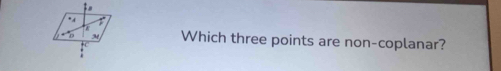 Which three points are non-coplanar?