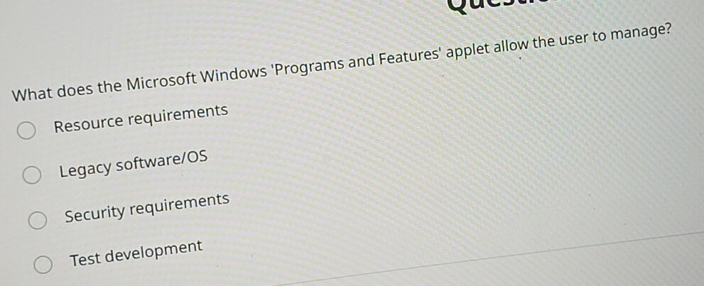 Solved: What does the Microsoft Windows 'Programs and Features' applet ...