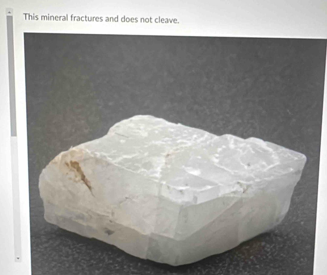 This mineral fractures and does not cleave.