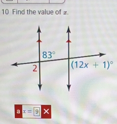 Find the value of £.
a x=9*