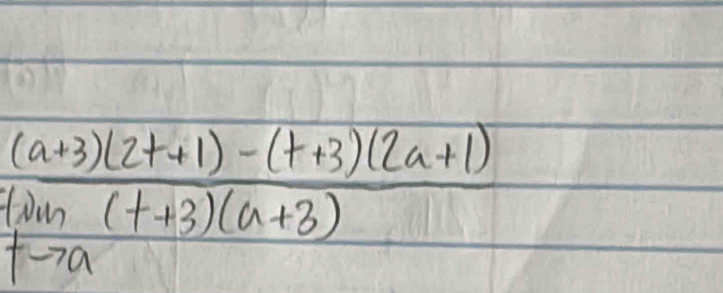 frac (a+3)(2++1)-(++3)(2a+1) (tan (t+1)(a+3))/(x+3)(a+3) 