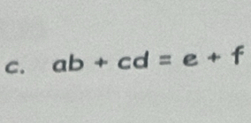 ab+cd=e+f