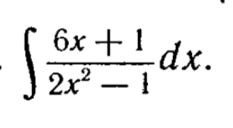 ∈t  (6x+1)/2x^2-1 dx.