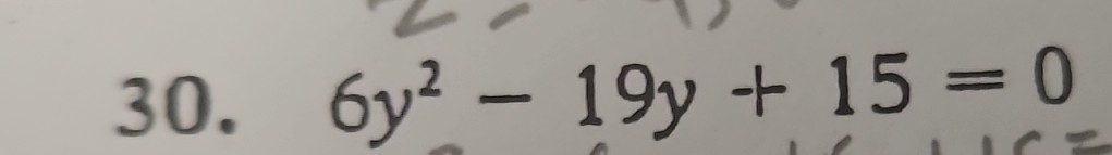 6y^2-19y+15=0