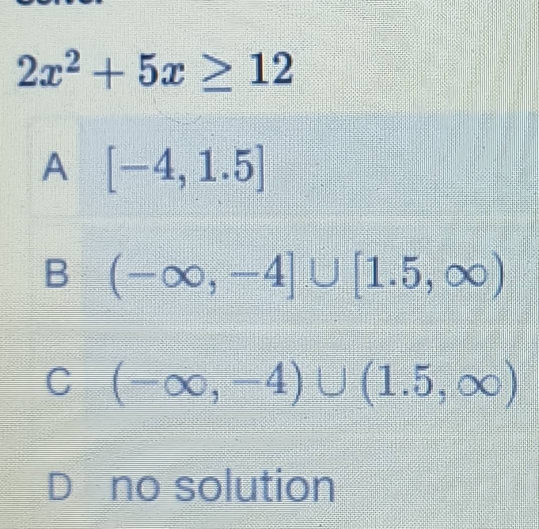 X 2 5x 12 0null
