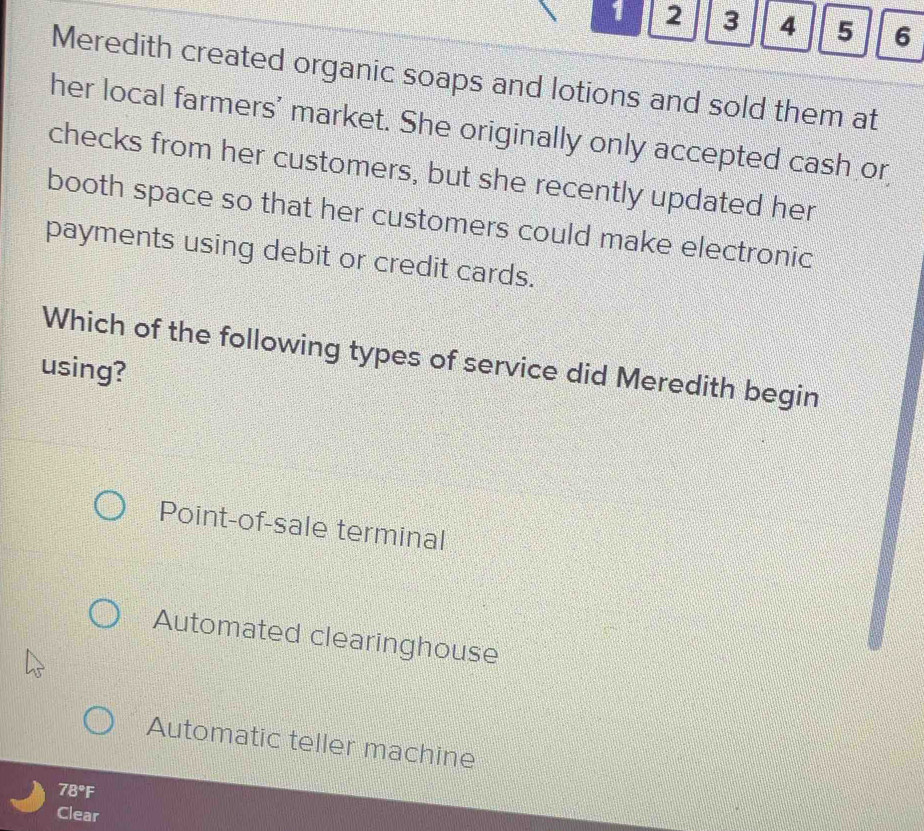 Solved: 1 2 3 4 5 6 Meredith created organic soaps and lotions and sold ...
