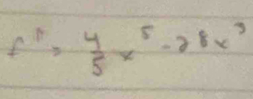 f''= 4/5 x^5-28x^3