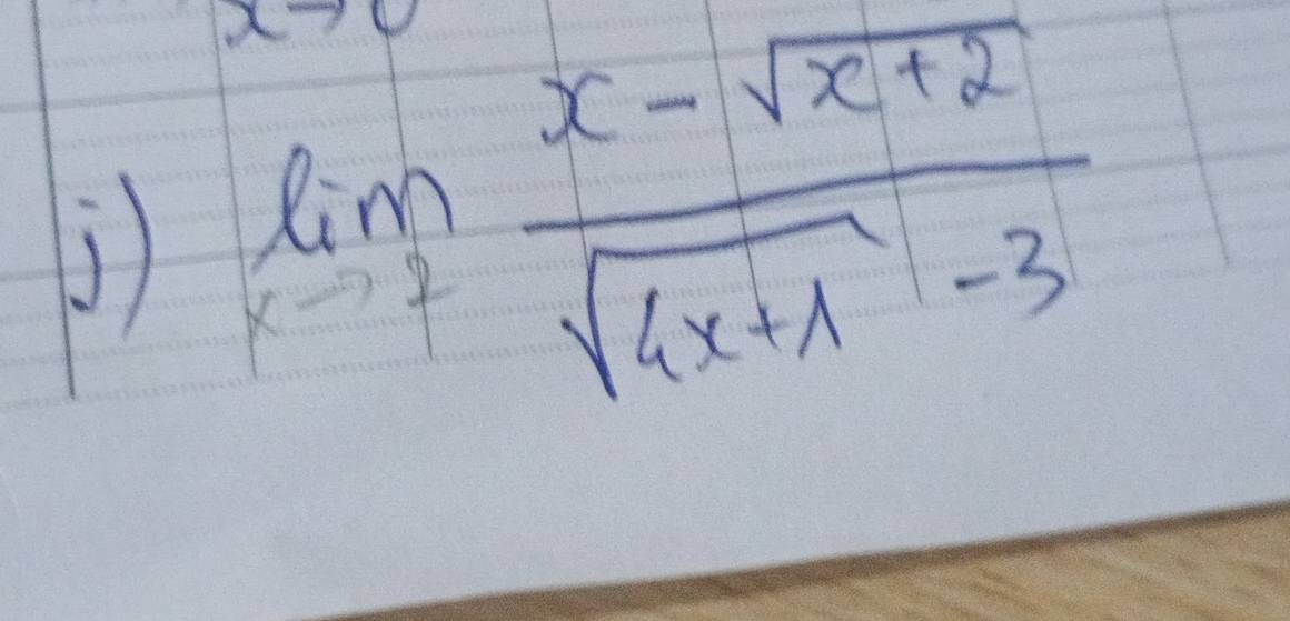 x
j limlimits _xto 7 (x-sqrt(x+2))/sqrt(4x+lambda )-3 