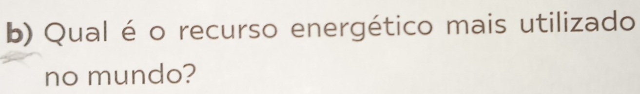 Qual é o recurso energético mais utilizado 
no mundo?