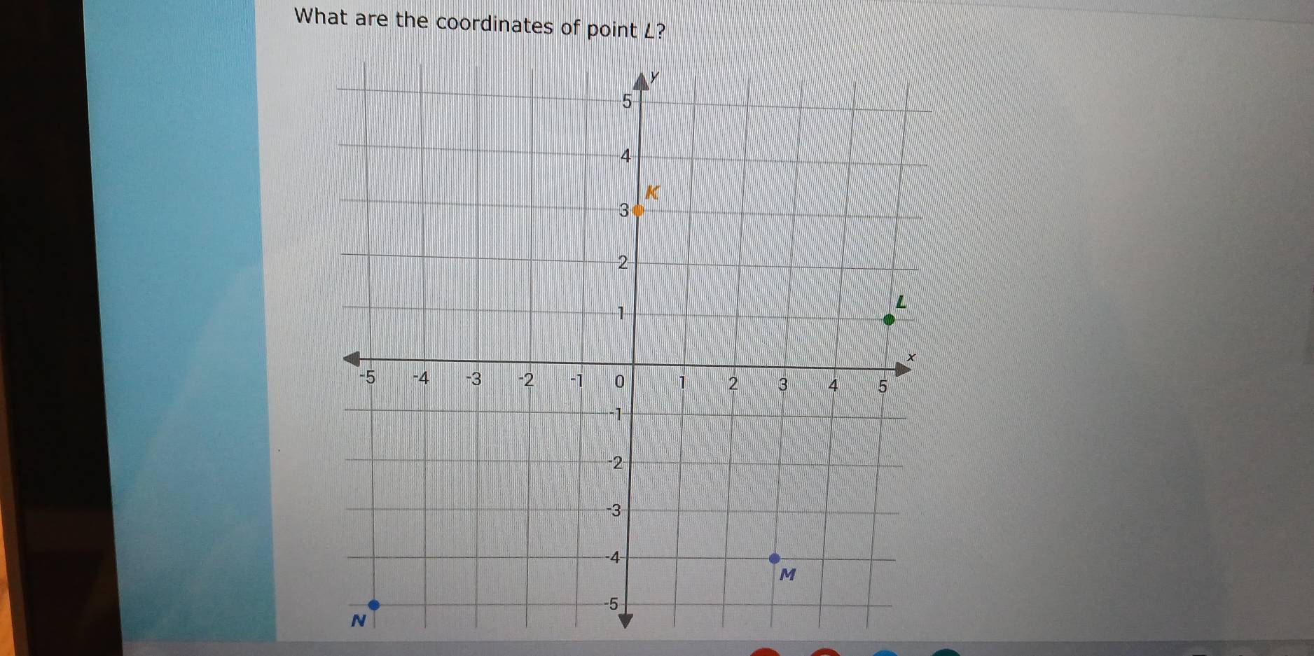 What are the coordinates of point L?