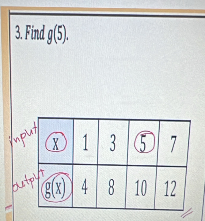 Find g(5).