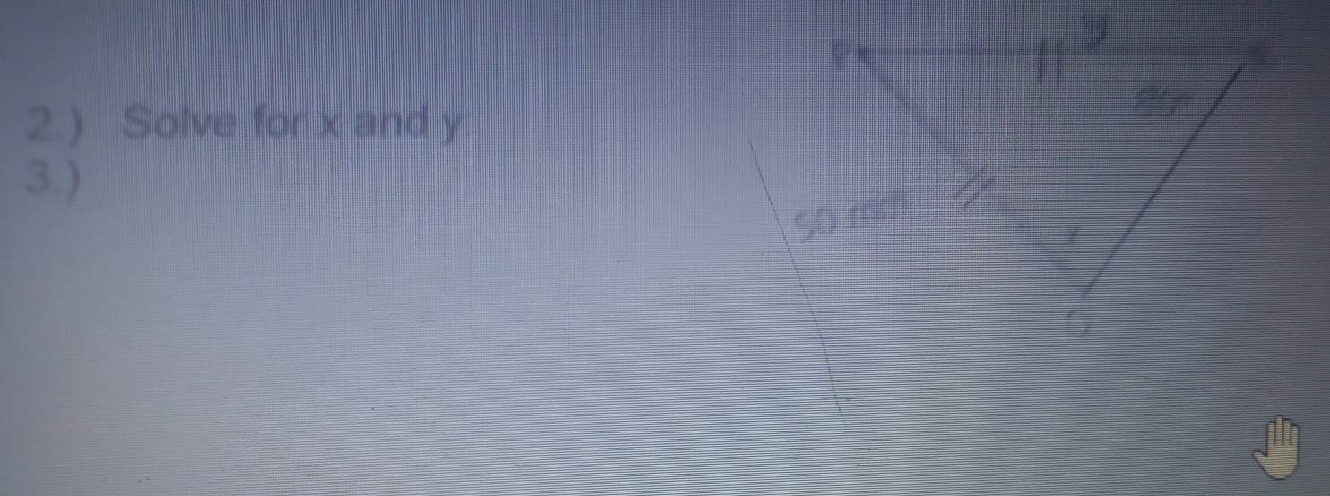 2.) Solve for x and y
3.)