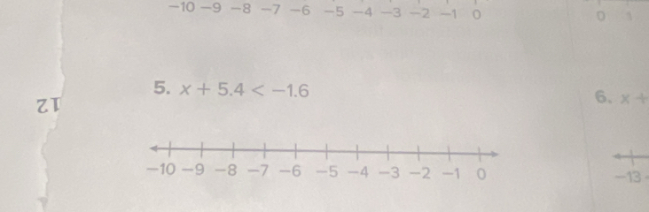 -10 -9 -8 -7 -6 -5 -4 -3 -2 -1 0
5. x+5.4
ZT
6. x+
-13