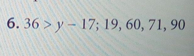 36>y-17; 19, 60, 71, 90