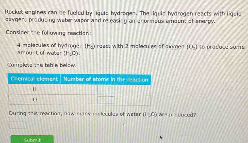 Rocket engines can be fueled by liquid hydrogen. The liquid hydrogen ...