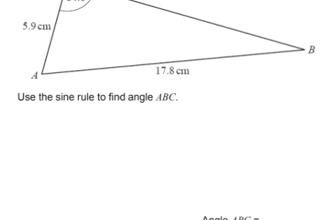 Use the sine rule to find angle ABC.