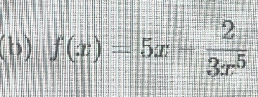 f(x)=5x- 2/3x^5 