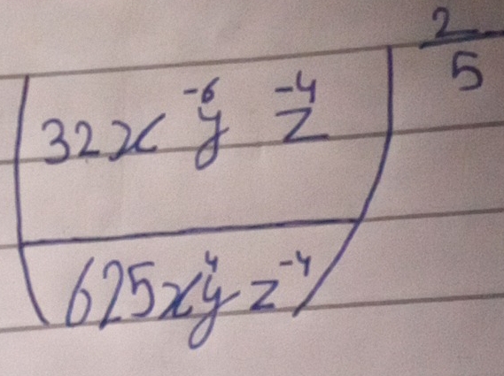 frac (32x^2y^(-2))^ 25/6 