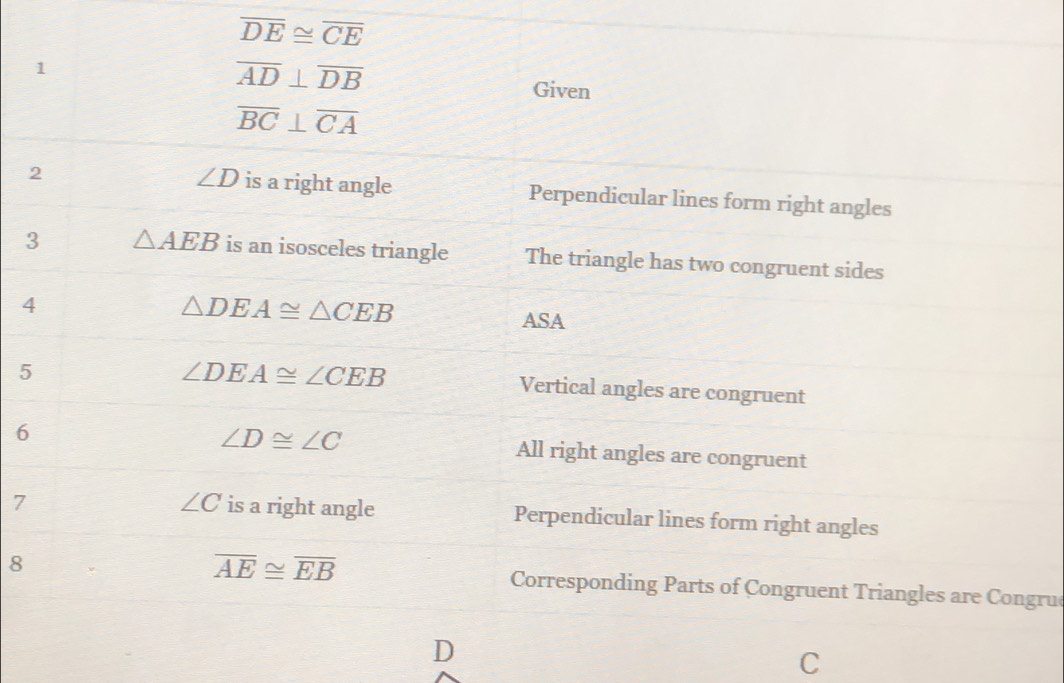 overline DE≌ overline CE
2
3
4
5
6
7
8
gru
D
C