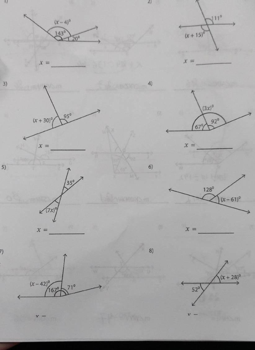 x= _
_ x=
3)
4)
_
_ x=
5)
6)
_
x=
_
x=
7)
8)