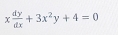 x dy/dx +3x^2y+4=0