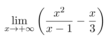 limlimits _xto +∈fty ( x^2/x-1 - x/3 )