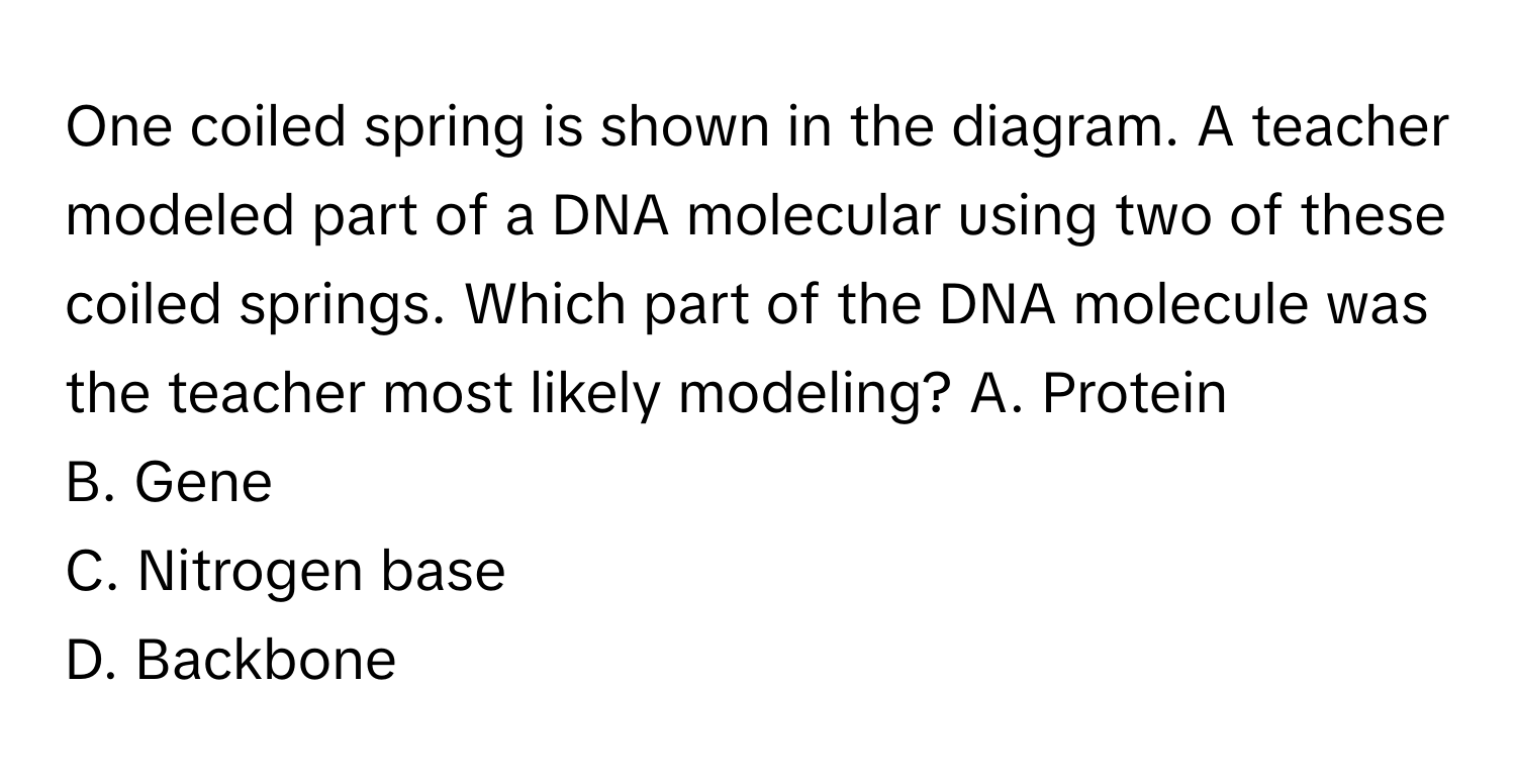 Solved: One coiled spring is shown in the diagram. A teacher modeled ...