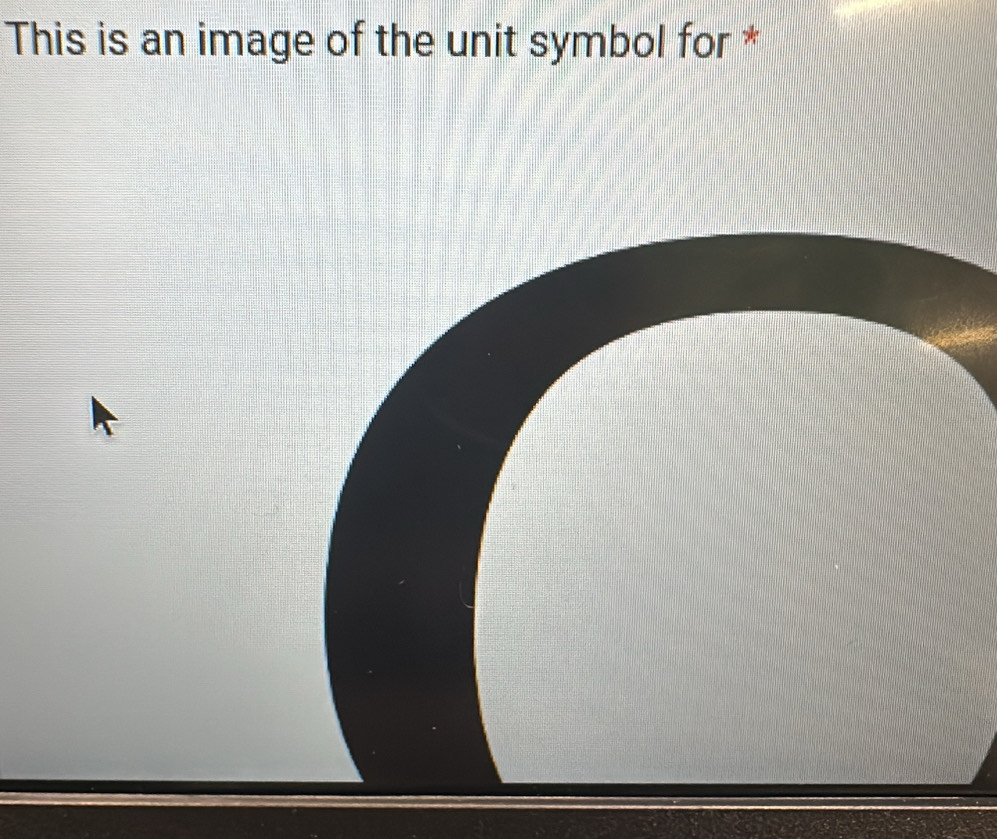 This is an image of the unit symbol for *