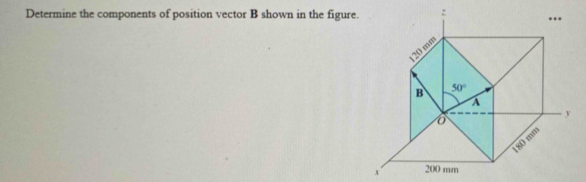 Determine the components of position vector B shown in the figure.