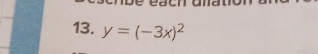 y=(-3x)^2