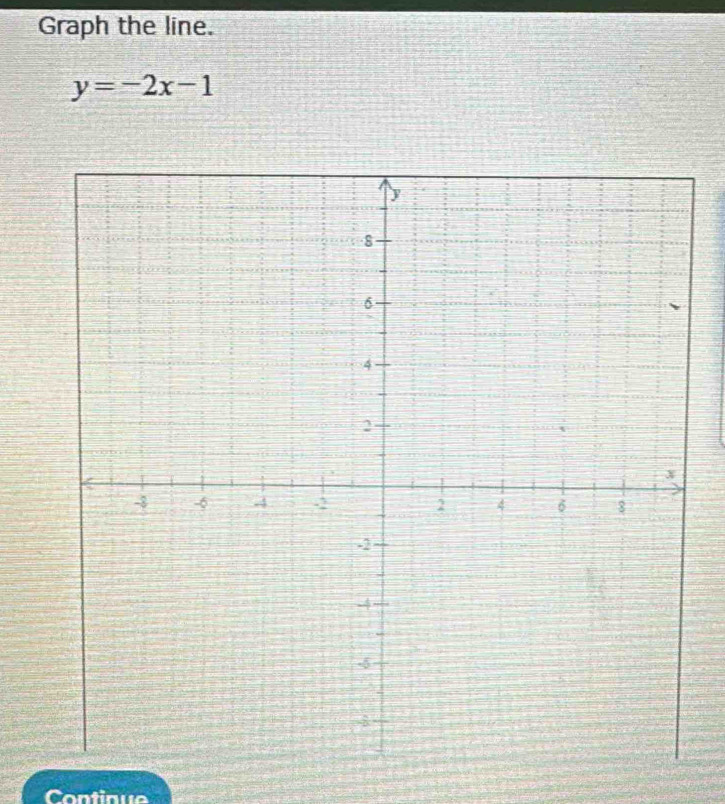 Graph the line.
y=-2x-1
Contique