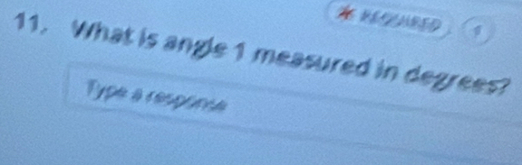 A REGHBED 
11. What is angle 1 measured in degrees? 
Type a respanse