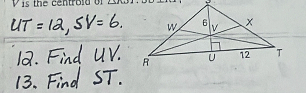 V is the centroid of