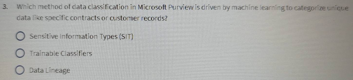 Solved: Which method of data classification in Microsoft Purview is ...