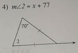 m∠ 2=x+77