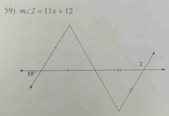 m∠ 2=11x+12