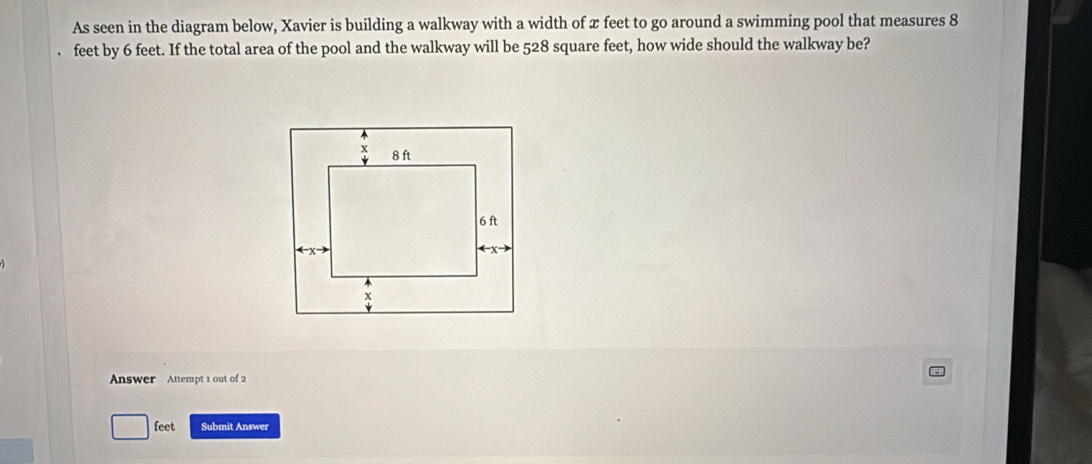 Solved: As seen in the diagram below, Xavier is building a walkway with ...
