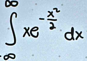 ∈tlimits _(θ)^(∈fty)xe^(-frac x^2)2dx