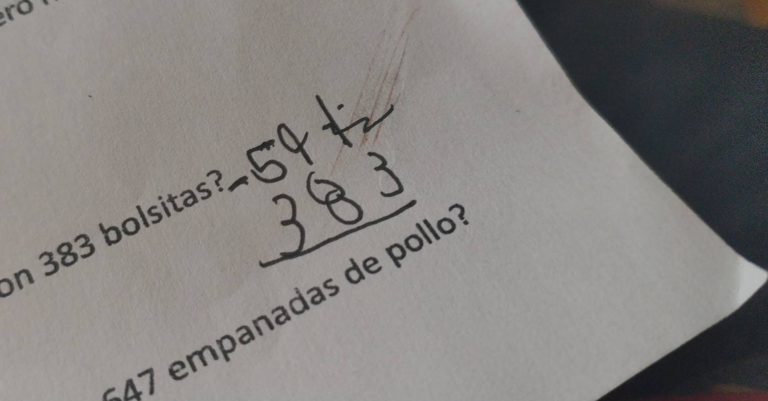 383 bolsitas¹
47 empanadas de pollo