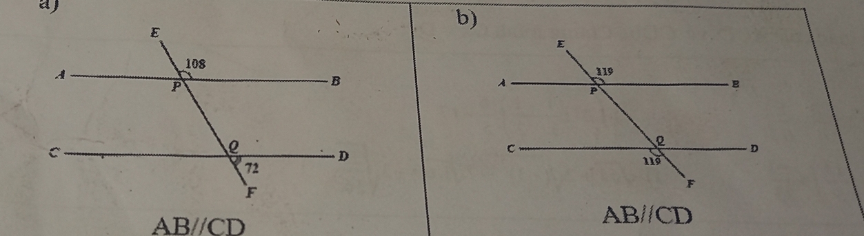 a ) 
b)
ABparallel CD
ABparallel CD