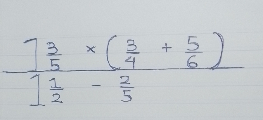 frac (∈t _5)^3* ( 3/4 + 5/6 )1 1/2 - 2/5 