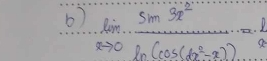limlimits _xto 0 sin 3x^2/ln (cos (6x^2-x)) = 1/x 