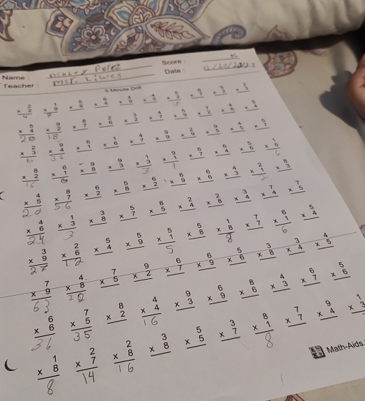 Score 
_
Date :
_
_
Name :
Teacher :
_
5 Minute Drill
frac *  2/2 4 beginarrayr 6 * 9 hline endarray beginarrayr 6 * 4 hline endarray beginarrayr 4 * 9 hline endarray beginarrayr 4 * 5 hline endarray  _ .7 _ . 5/2  beginarrayr 3 * 3 hline endarray
beginarrayr 5 * 4 hline endarray beginarrayr 8 * 7 hline endarray beginarrayr 2 * 0 hline endarray beginarrayr 3 * 2 hline endarray beginarrayr 4 * 7 hline endarray beginarrayr 6 * 9 hline endarray beginarrayr 7 * 2 hline endarray beginarrayr 4 * 6 hline endarray beginarrayr 5 * 4 hline endarray
2 ª beginarrayr 6 * 1 hline endarray beginarrayr 1 * 6 hline endarray beginarrayr 4 * 7 hline endarray beginarrayr 9 * 9 hline endarray beginarrayr 2 * 9 hline endarray beginarrayr 9 * 5 hline endarray beginarrayr 4 * 5 hline endarray beginarrayr 5 * 7 hline endarray
beginarrayr 8 * 2 hline endarray  beginarrayr -9 * 8 hline endarray beginarrayr 9 * 3 hline endarray beginarrayr 1 * 3 hline endarray beginarrayr 9 * 1 hline endarray beginarrayr 6 * 7 hline endarray beginarrayr 6 * 4 hline endarray beginarrayr 5 * 6 hline endarray. :
□ 
beginarrayr 4 * 5 hline endarray beginarrayr 8 * 7 hline endarray beginarrayr 6 * 2 hline endarray beginarrayr 5 * 8 hline endarray beginarrayr 6 * 2 hline endarray beginarrayr 6 * 9 hline endarray beginarrayr 6 * 6 hline endarray beginarrayr 4 * 3 hline endarray beginarrayr 2 * 1 hline endarray beginarrayr 8 * 3 hline endarray
beginarrayr 4 * 6 hline endarray beginarrayr 3 * 8 hline endarray beginarrayr 5 * 7 hline endarray beginarrayr 8 * 5 hline endarray beginarrayr 2 * 4 hline endarray beginarrayr 2 * 8 hline endarray beginarrayr 3 * 4 hline endarray beginarrayr 7 * 4 hline endarray beginarrayr 7 * 5 hline endarray
beginarrayr 2 * 6 hline endarray beginarrayr 5 * 4 hline endarray beginarrayr 5 * 9 hline endarray beginarrayr 5 * 1 hline endarray beginarrayr 5 * 8 hline endarray beginarrayr 1 * 8 hline endarray beginarrayr 7 * 7 hline endarray beginarrayr 6 * 1 hline endarray beginarrayr 5 * 4 hline endarray
∵ beginarrayr 7 * 5 hline endarray beginarrayr 9 * 2 hline endarray beginarrayr 6 * 7 hline endarray beginarrayr 6 * 9 hline endarray beginarrayr 5 * 6 hline endarray beginarrayr 3 * 8 hline endarray beginarrayr 3 * 4 hline endarray beginarrayr 4 * 5 hline endarray
beginarrayr 6 * 6 hline endarray beginarrayr 7 * 5 hline endarray beginarrayr 8 * 2 hline endarray beginarrayr 4 * 4 hline endarray beginarrayr 9 * 3 hline endarray beginarrayr 6 * 9 hline endarray beginarrayr 8 * 6 hline endarray beginarrayr 4 * 3 hline endarray beginarrayr 6 * 7 hline endarray
beginarrayr 5 * 6 hline endarray
5
beginarrayr 1 * 8 hline endarray beginarrayr 2 * 7 hline endarray beginarrayr 2 * 8 hline endarray beginarrayr 3 * 8 hline endarray beginarrayr 5 * 5 hline endarray beginarrayr 3 * 7 hline endarray beginarrayr 8 * 1 hline endarray beginarrayr 7 * 7 hline endarray
beginarrayr 9 * 4 hline endarray beginarrayr 1 * 3 hline endarray

Math-Aids.
14