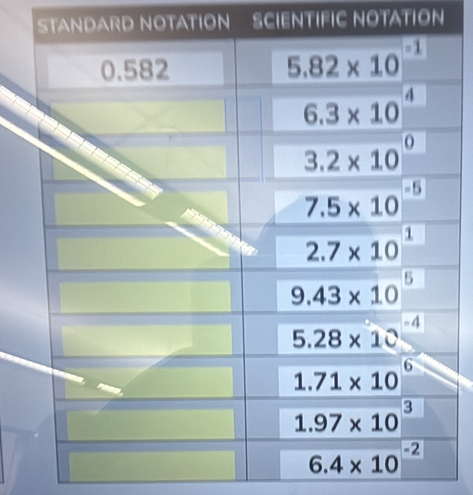 ANDARD NOTATION SCIENTIFIC NOTATION