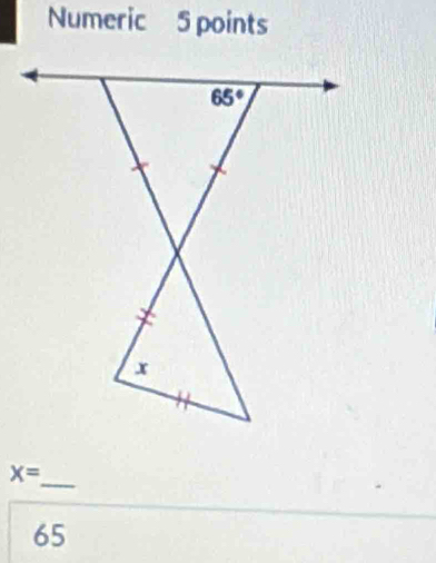 Numeric 5 points
_
X=
65