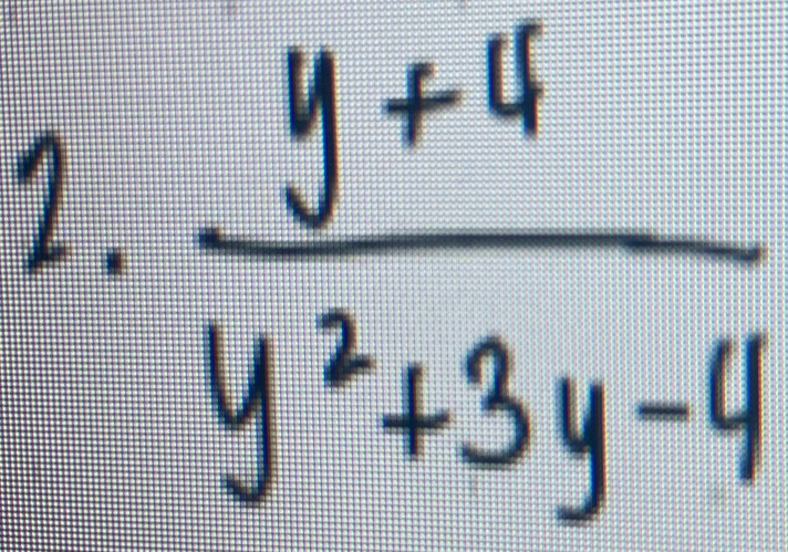  (y+4)/y^2+3y-4 